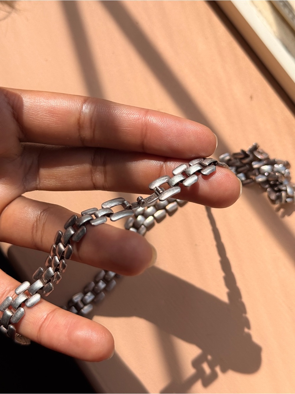 Sterling Silver Double Link Chain Necklace - Silver - Picture 3 of 3